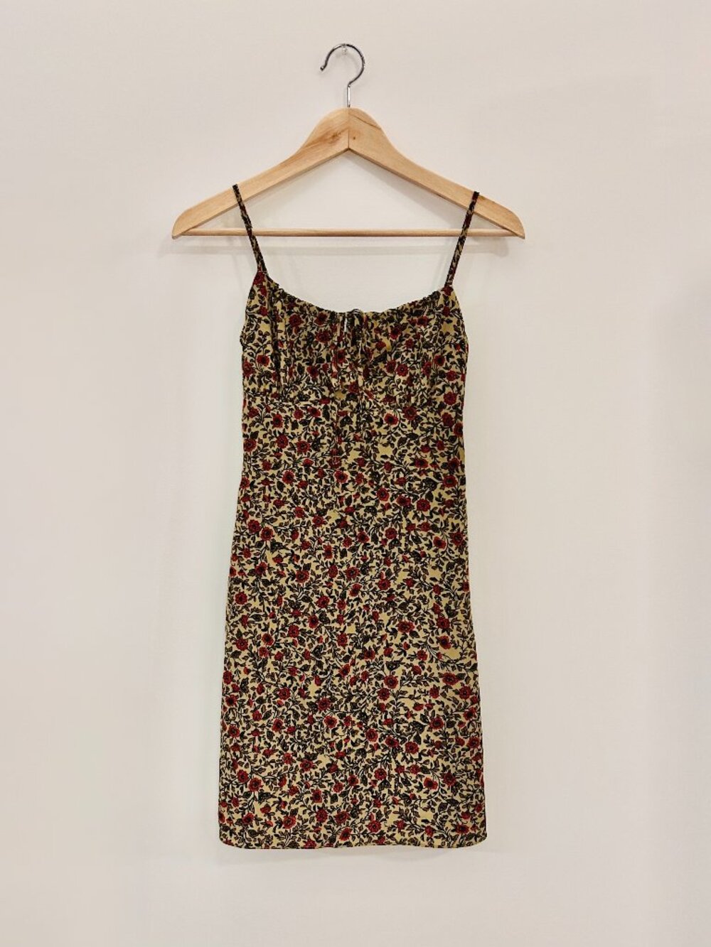 Green and Red Floral A-line Sundress, Size XS